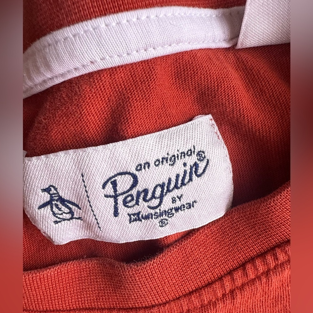 An Original Penguin T Shirt Mens Large Maroon Stretch Casual Short Sleeve M - Picture 6 of 14